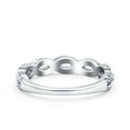 thumbnail image 3 of Simulated Cubic Zirconia Size-8 Half Eternity Infinity Ring Wedding Engagement Band 925 Sterling Silver, 3 of 7
