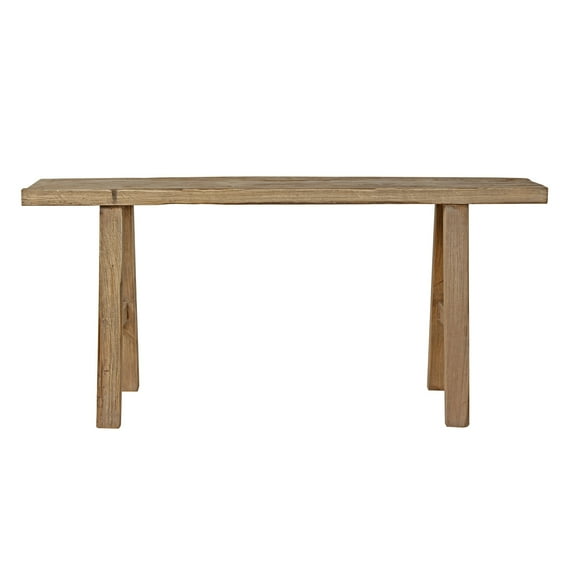 Artissance  43" Long 10" Wide Elmwood Bench, Natural Wood - 9'6" x 12'11"