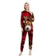 thumbnail image 2 of QIUOMBBP Christmas Matching Family Pajamas Cute Printed Xmas Long Sleeve Jumpsuits Casual Zip Hooded Rompers Sleepwear, Multicolor, S, 2 of 5