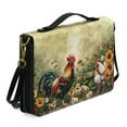 thumbnail image 2 of Kuiaobaty Rooster Chicken Flower Print Bible Cover Case for Women Men Large PU Leather Bible Case Bible Bag with Handle, Waterproof Book Cover Carrying Case with Adjustable Shoulder Strap, L, 2 of 7