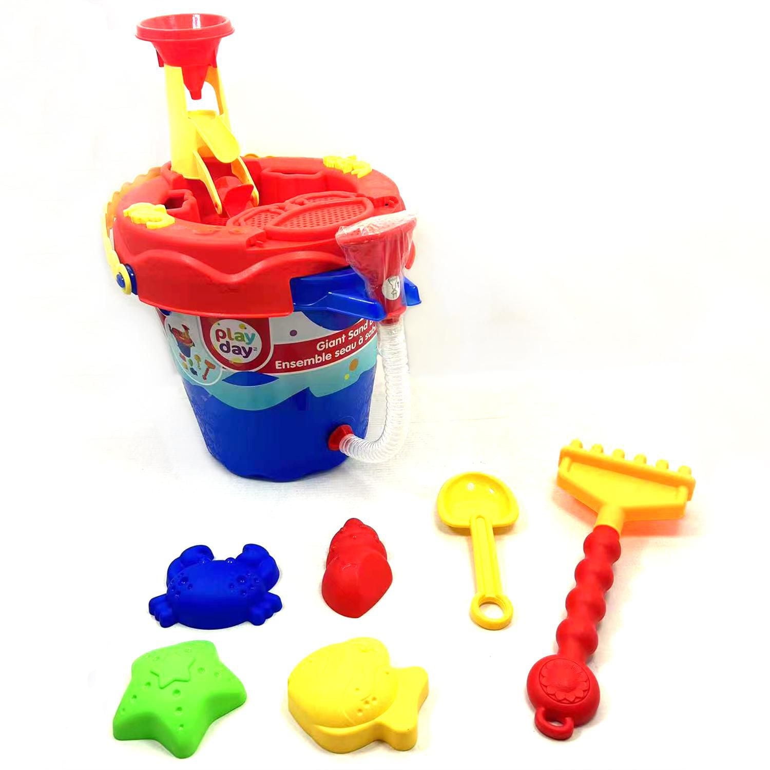 Play Day 10-Piece Beach Bucket Sand Toy Set