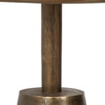 thumbnail image 4 of Ley 24 Inch Aluminum Side End Table, Round Top, Pedestal Base, Bronze- Saltoro Sherpi, 4 of 5