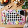 thumbnail image 2 of Easter Flowers Placemats Set of 4, Watercolor Pink Purple Floral Eggs Farm Plaid Placemats for Dining Table, Place Mats for Kitchen Tabletop, Waterproof Wipeable Dining Table Mats Set, 2 of 9