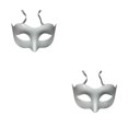 thumbnail image 3 of Qarigey Envolturas de media cara Retro Delicado Decorativo Baile de disfraces Accesorios de disfraces Decoración de fiesta Halloween blanco Type2 NO2 Qarigey CBP251799, 3 of 6