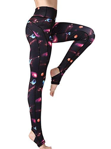 FLYILY Women's Long Yoga Pants Sports Leggings Running Tights High Waist Stretch Fitness Trousers 