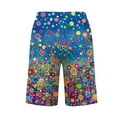 thumbnail image 6 of Olyvenn Deals Comfy Pjs Shorts for Women Summer Floral Printed Casual Elastic Waist Drawstring Loose Knee Lenght Lightweight Lounge Shorts Multicolor XXL, 6 of 6