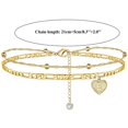 thumbnail image 2 of Tobillera de playa para mujer, 26 letras, tobillera con inicial de corazón, hecha a mano, delicada letra en capas, tobillera con inicial de corazón, joyería de playa, regalos, 2 of 7
