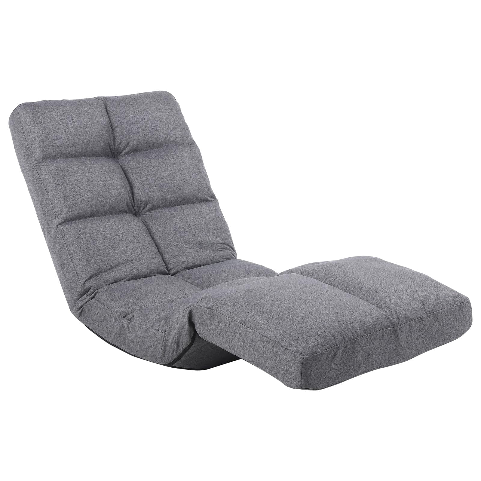 Floor Chair with Footrest Adjustable Backrest with 14 Positions Footrest 5-Position Adjustment Foldable Floor Gaming Chair for Easy Storage Linen Fabirc Chaise Lounge