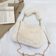 thumbnail image 3 of Women Fuzzy Crossbody Bag Casual Plush Tote Handbag Daily Dating Bag (White) Crossbody Bags for Women, 3 of 8