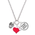 thumbnail image 1 of Delight Jewelry Silvertone Sea Shells Spinner - Red Heart Nurse Strong Zoe Necklace, 1 of 4