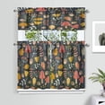 thumbnail image 2 of Mushroom (44) Kitchen Curtain Valance 3 Piece Home Curtains and Valance Set Curtain Sink Window Decor Window Treatment Tier 27.5x36 Length, 2 of 6