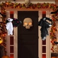 thumbnail image 4 of Fantasmas De Halloween Corona Colgante De Esqueleto De Terror Negro / Blanco Para La Decoración De La Fiesta De Halloween Serendint HA041433-00, 4 of 6