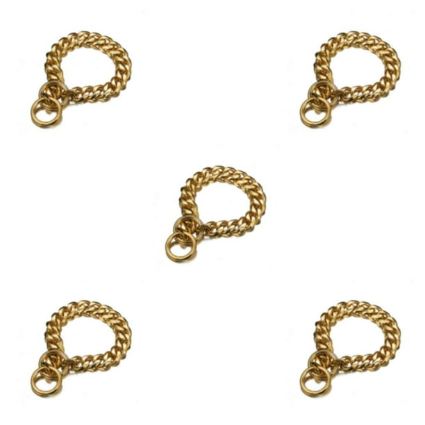 Methold Práctico y práctico para un fácil manejo, collar de cadena de acero para perro, collares para perros, collar dorado de 20 pulgadas Type2 NO2