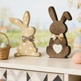 thumbnail image 5 of HaCpiu 6Pcs Bunny Figurine Set, 6.5" Brown Easter Rabbit Ornament with Bows & Polka Dots, Tabletop Bunny Decor for Tables, Home, Gift Giving & Spring Party, 5 of 7