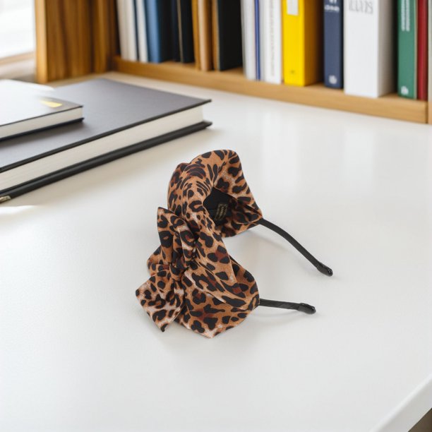 unbranded Animal Print Leopardo Ancha Para Mujer Con Nudo Estilo Retro Ideal Para Fiesta Y