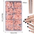 thumbnail image 4 of 600x Ballerinas False Nails Full Cover Stick On Nail French Tip Press On Nail Artificial Nails Almond False Nails, 4 of 10