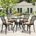 thumbnail image 2 of Ktaxon 2PC Outdoor Dining Chairs, Cast Aluminum Patio Chairs  for Poolside, Deck, Porch Bronze, with Cushion, 2 of 5