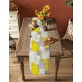 thumbnail image 5 of nqOlkjepod Yellow Table Runner 60 Inches Long Farmhouse Dress Scarves, Modern Geometric Grey Oil Painting Abstract Dining Tablerunner for Coffee Table/Kitchen Island/Party Décor, 13" x 60", 5 of 8