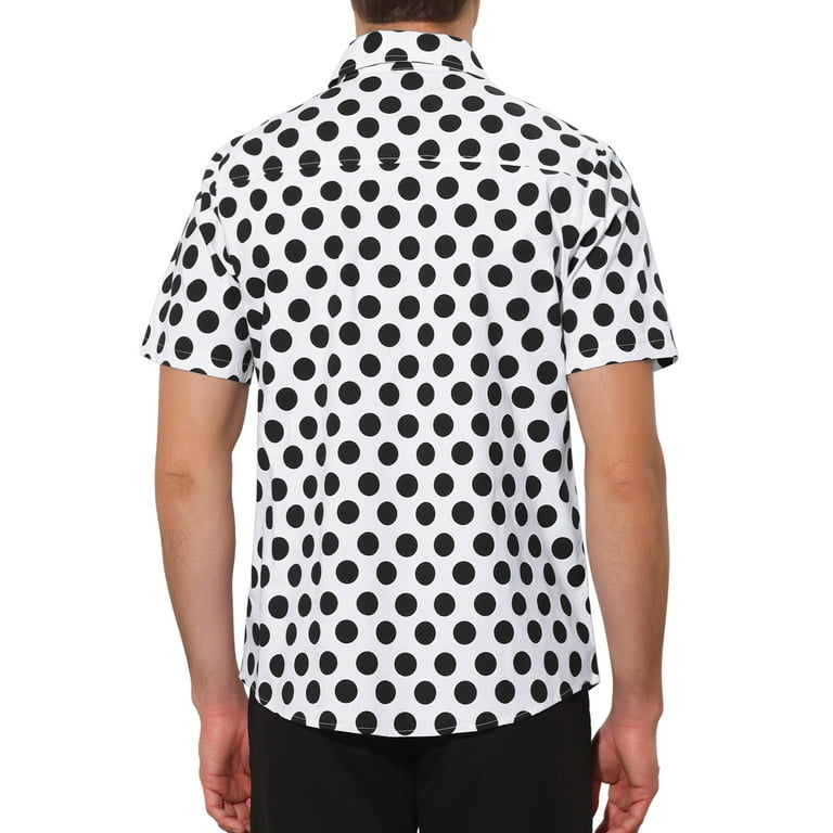 INSPIRE CHIC Polka Dots Shirt for Men's Summer Short Sleeves Dots