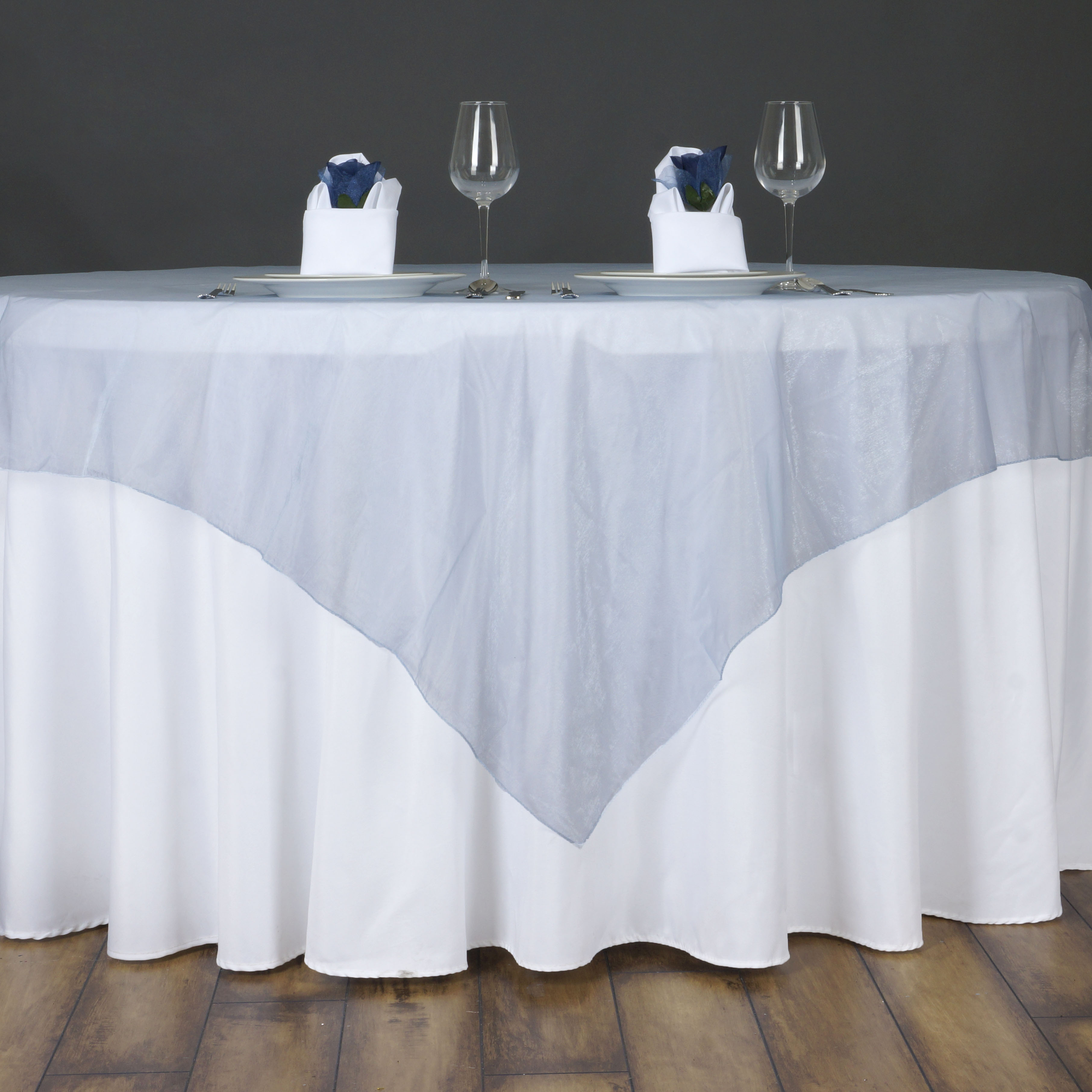 BalsaCircle 72" x 72" Sheer Organza Table Overlays Wedding Party