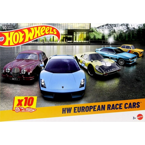 Hot Wheels HW European Race Cars Diecast Car 10-Pack