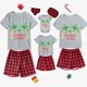 thumbnail image 1 of Pijamas familiares a juego de Navidad, conjuntos de Pijamas cortos grises, en julio de 2023, 1 of 3