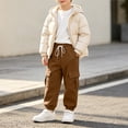 thumbnail image 6 of Cethrio Boys Cargo Sweatpants, Elastic Waist Elastic Bottom Casual Drawstring Athletic Joggers with Pockets Brown Size 9-10 T, 6 of 6