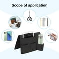 thumbnail image 4 of EEEKit Couch Remote Control Holder, Bedside Caddy with Water Bottle Holder, Non-Slip Recliner Sofa Armrest Arm Chair Organizer for Magazines, Eyeglasses, iPad, Phone, Black, 4 of 7