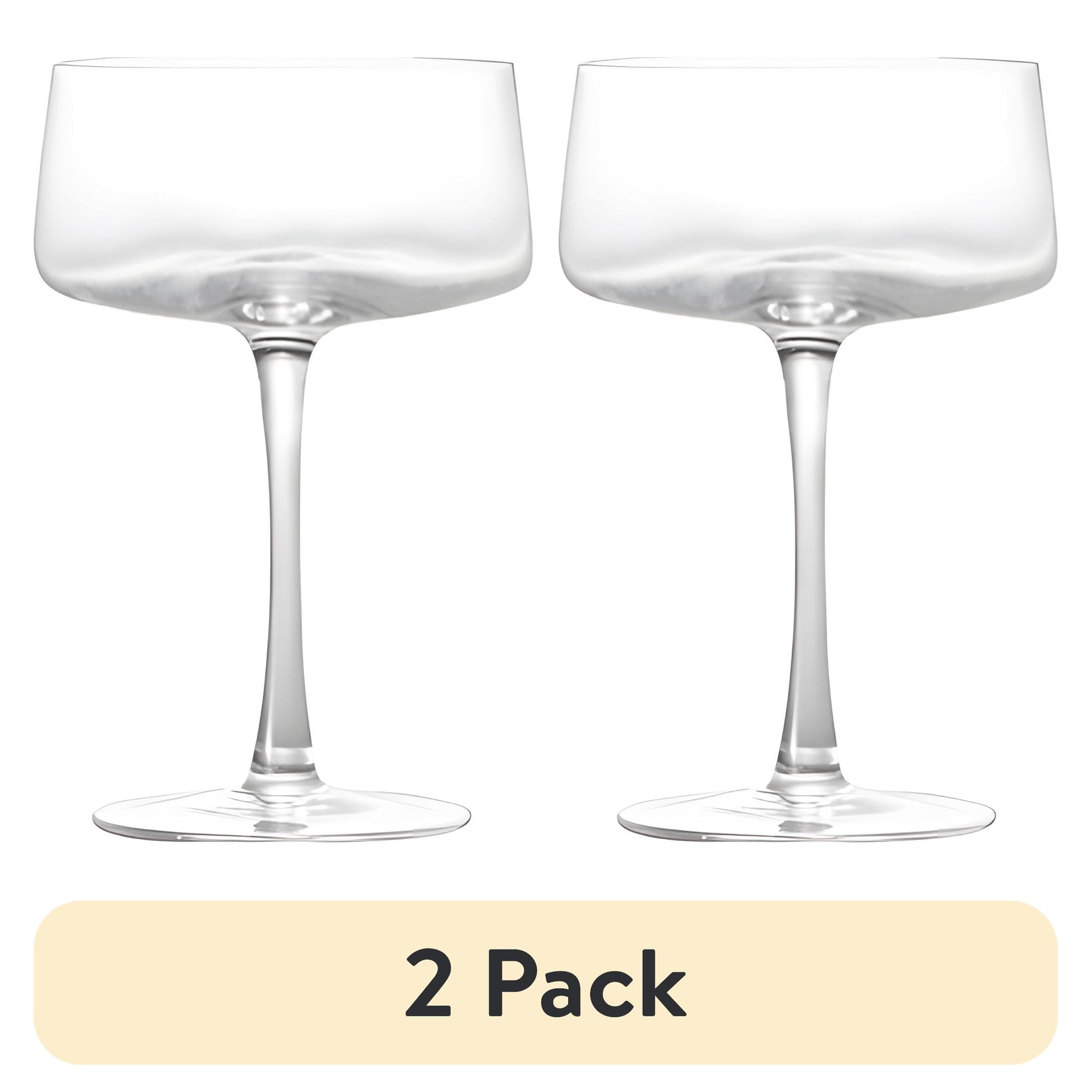(2 pack) Better Homes & Gardens Flared Coupe Glass Clear 10.5 oz 1 Piece