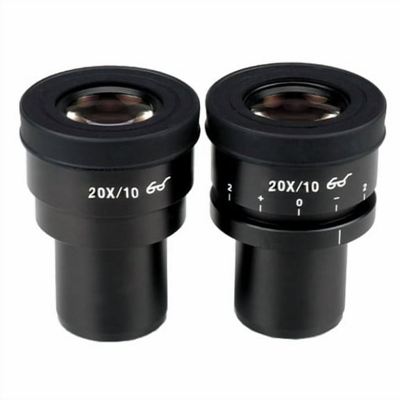 AmScope Pair of Focusable Extreme Widefield 20X Eyepieces (30mm) New