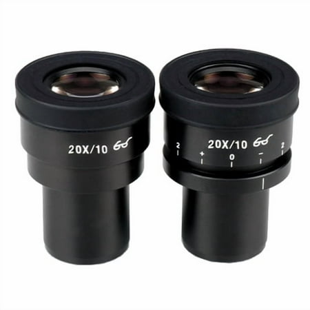 AmScope Pair of Focusable Extreme Widefield 20X Eyepieces (30mm) New