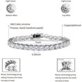thumbnail image 3 of GHSDFBB Bracelet Diamant Simulé Tennis Bling Lab 1 Rangée AAA Or Argent 8 Pouces 7 Pieds', 3 of 6