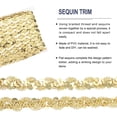 thumbnail image 4 of Uxcell 24 Yard Sequins Beaded Lace Trim 0.6 Inch Wave Sequin Braid Ribbon for Crafts, Gold, 4 of 4