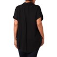 thumbnail image 2 of eVogues Women's Short Sleeve Button Down Blouse Black, 2 of 6
