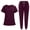 red, variant on [Shirt   Pants] Women's V-Neck Scrubs Sets with Multi Pocket and Jogger Pants,L,yellow