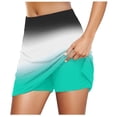 thumbnail image 2 of FASHOFT Tennis Skirts For Women Printed Double Layer Skort With Pockets Elastic Waist For Yoga Running And Casual Sports Wear Womens Athletic Skirt Mint Green, 2 of 6