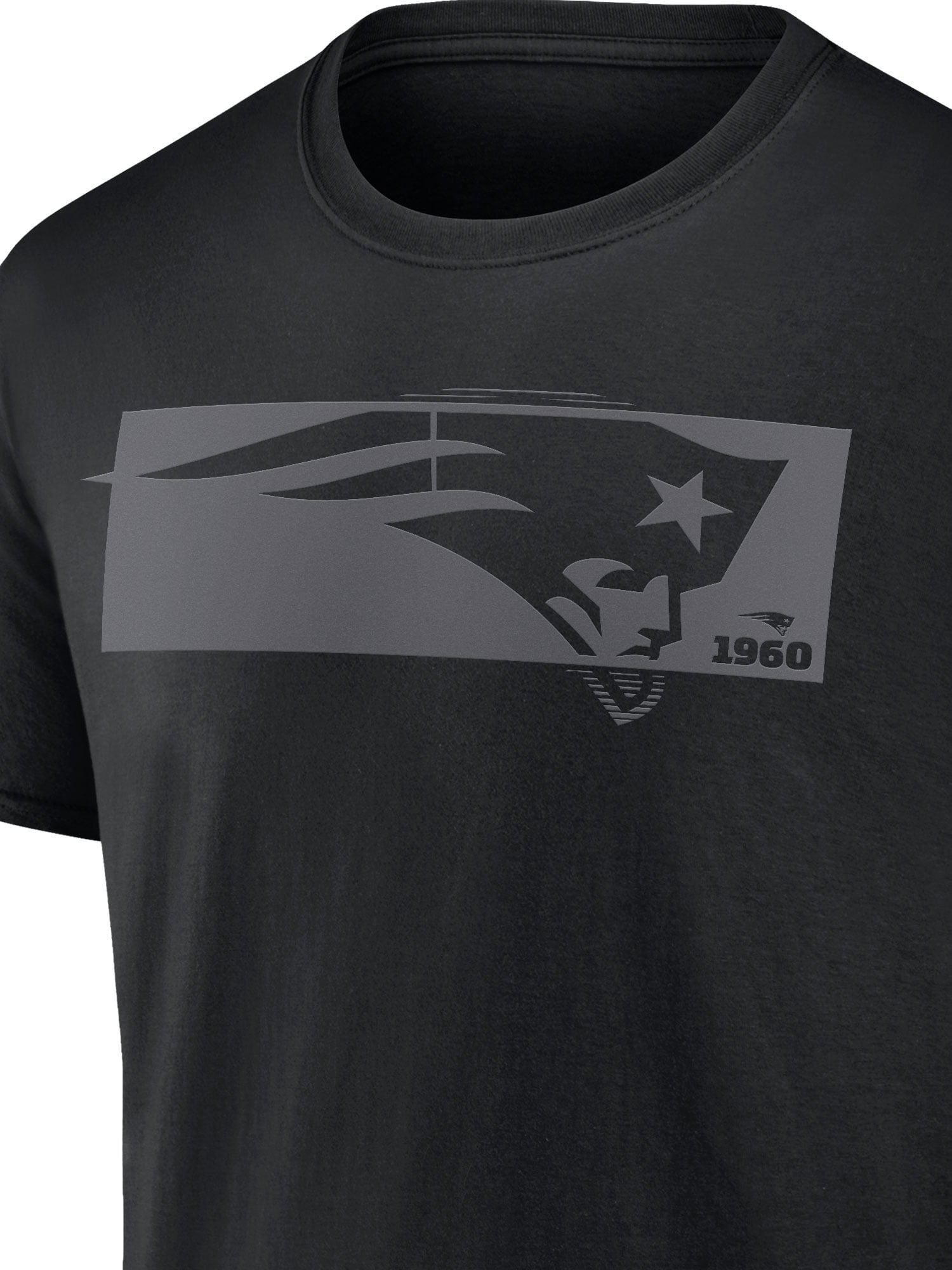 NFL New England Patriots Men's Cotton Black Short Sleeve T-Shirt