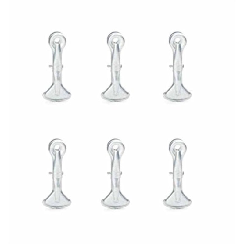 kikkerland galvanized steel industrial bag clips (set of 6), silver