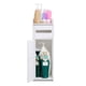thumbnail image 1 of Estante de almacenamiento para inodoro, armario de baño de madera blanco, organizador ahorrador de espacio, 1 of 9