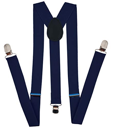 Navisima Adjustable Elastic Y Back Style Suspender with Bowtie Set for Men and Women with Strong Metal Clips