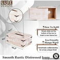 thumbnail image 2 of Luxe Designs | Grey Wooden Rectangular Tissue Box Cover/Tissue Dispenser/Napkin Holder - Slide-Out Bottom - Farmhouse Décor, 2 of 7