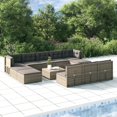 thumbnail image 1 of vidaXL 11 Piece Garden Lounge Set with Cushions Grey Poly Rattan, 1 of 5