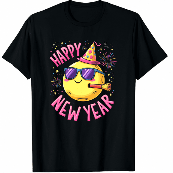 Happy New Year 2026 Pickleball Party Hat New Years Eve Party Graphic Tee T-Shirt for Men Women