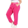 thumbnail image 4 of Unique Bargains Juniors' Plus Size Drawstring Waist Contrast Color Jogger Pants, 4 of 6