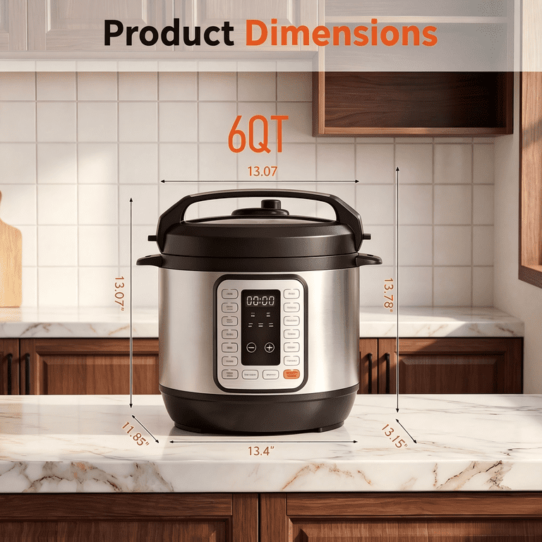 CONCETTA Stainless Steel 6QT Electric Pressure Cooker 12-in-1