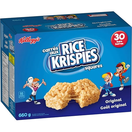 Kellogg's Rice Krispies Square Bars 660g Jumbo Pack-Original, 30 Cereal ...