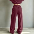 thumbnail image 6 of ByworldtasicNo Boundaries Women's Vertical Rib Knit Cargo Sweatpants, High Waist Wide Leg Casual Joggers with Side Pocket, 6 of 8