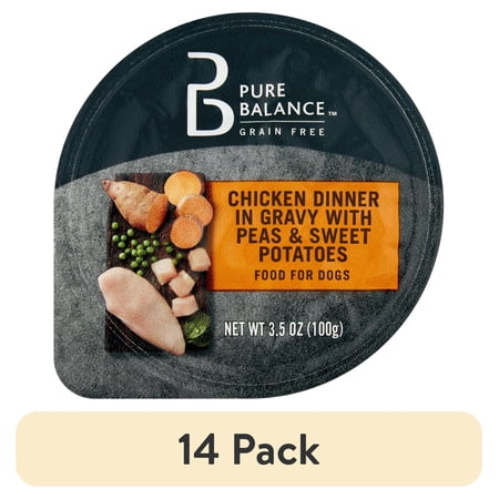 (14 pack) Pure Balance Chicken and Gravy Wet Dog Food, Grain-Free, 3.5 oz Cup