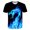 Blue, variant on DISHAN Cool Men 3D Blue Flame Dragon Print T-Shirt Summer Short Sleeve Round Neck Top