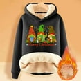 thumbnail image 4 of Christmas Cute Gnomes Hoodies for Women 2025 Long Sleeve Heavyweight Holiday Hooded Sweatshirt Pullover Tops, 4 of 5